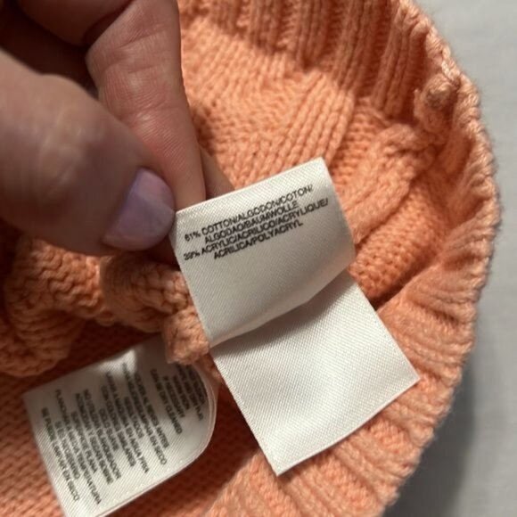 Jones New York Signature Pastel Orange Cable Knit Sweater L - Picture 4 of 4